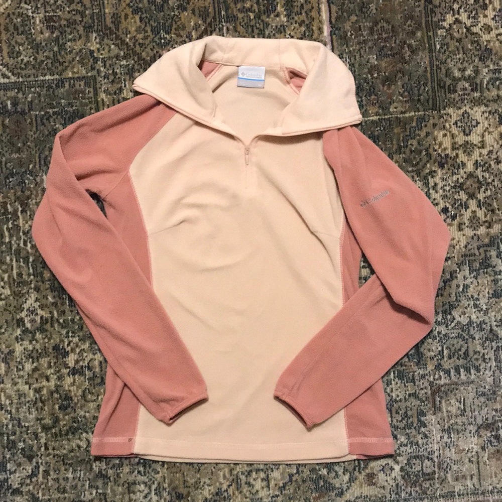 Columbia Pink Fleece Quarter Zip, Small